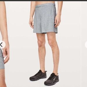 Lululemon Heather Sea Salt Grey Run Workout Gym Surge Short Liner Medium